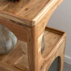 Colonne 1 étagère en bois d'acacia Emyr