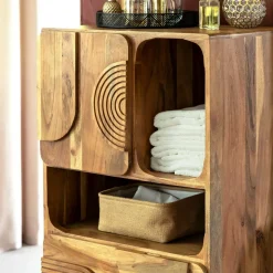 Colonne de salle de bain en bois d'acacia Tilio