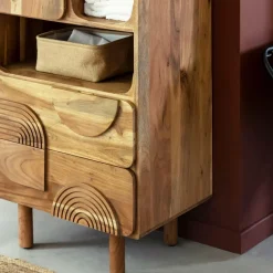 Colonne de salle de bain en bois d'acacia Tilio