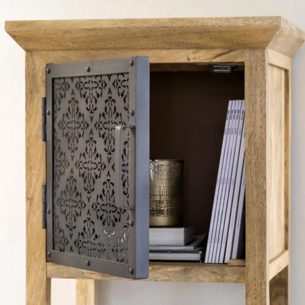 Colonne en bois de manguier 2 portes Sahara