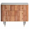 Commode en bois d'acacia et marbre blanc Judith