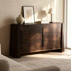 Commode en bois de manguier foncé Liriel