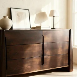 Commode en bois de manguier foncé Liriel