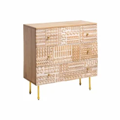 Commode en bois de manguier sculpté Léopold