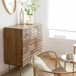 Commode en bois de manguier sculpté Léopold