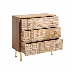 Commode en bois de manguier sculpté Léopold