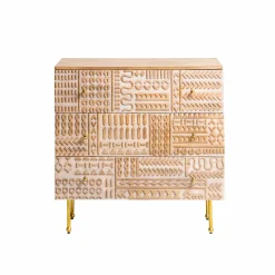 Commode en bois de manguier sculpté Léopold