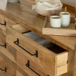 Commode en bois de manguier 6 tiroirs Dolly