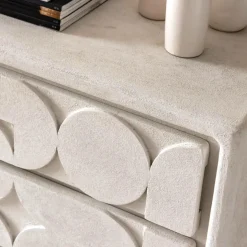 Commode en bois effet béton blanc Danaé