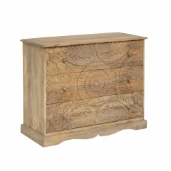 Commode sculpté en bois de manguier Adonie