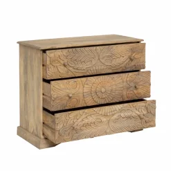 Commode sculpté en bois de manguier Adonie