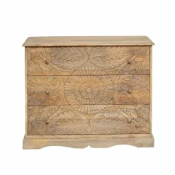 Commode sculpté en bois de manguier Adonie