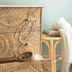 Commode sculpté en bois de manguier Adonie