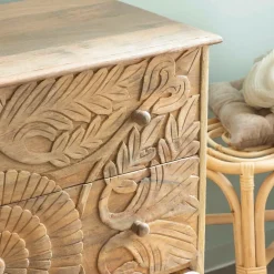 Commode sculpté en bois de manguier Adonie