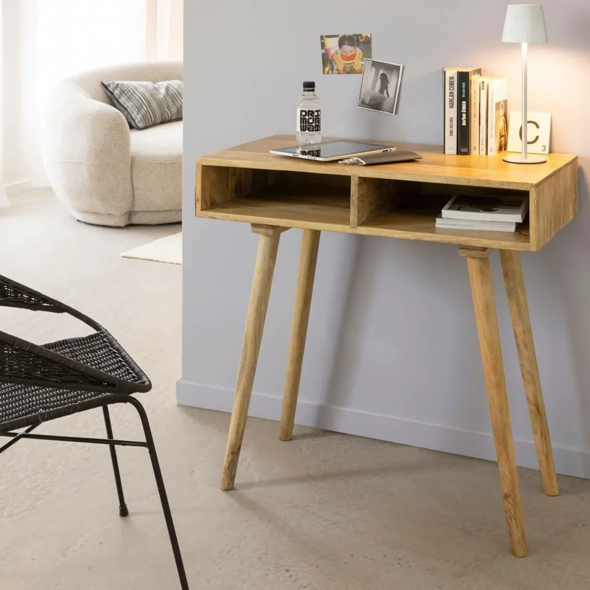 Console avec rangement en bois de manguier Maëva