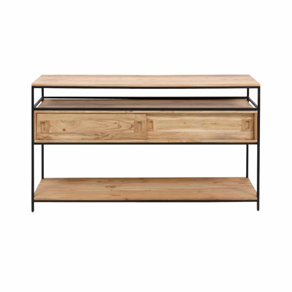 Console en bois d'acacia et métal Montréal