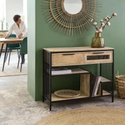 Console en bois de manguier et métal Héloïse