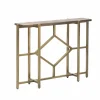 Console en manguier et métal doré Valérie