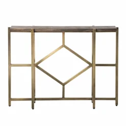 Console en manguier et métal doré Valérie