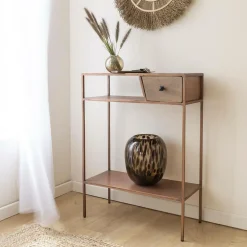 Console en métal effet cuivre Lima