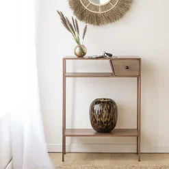 Console en métal effet cuivre Lima