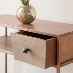 Console en métal effet cuivre Lima