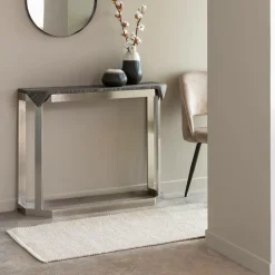 Console en métal et marbre Noé