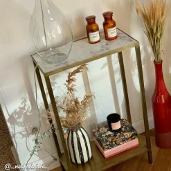 Console en métal et marbre Pomme