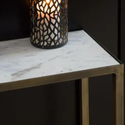 Console en métal et marbre Pomme