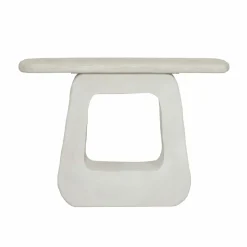 Console pied central en bois effet béton blanc Danaé