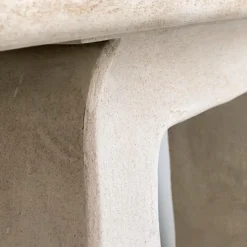 Console pied central en bois effet béton blanc Danaé