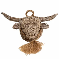 Décoration murale taureau en rotin Rattan