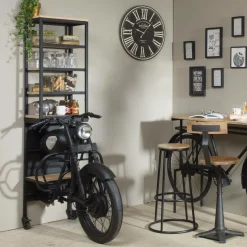 Etagère avant de moto en métal noir Tata