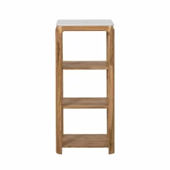 Etagère carrée en bois d'acacia et marbre Emyr