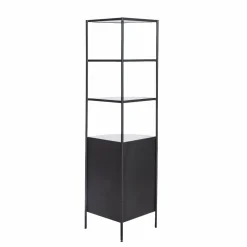 Etagère d'angle en métal et marbre Mona