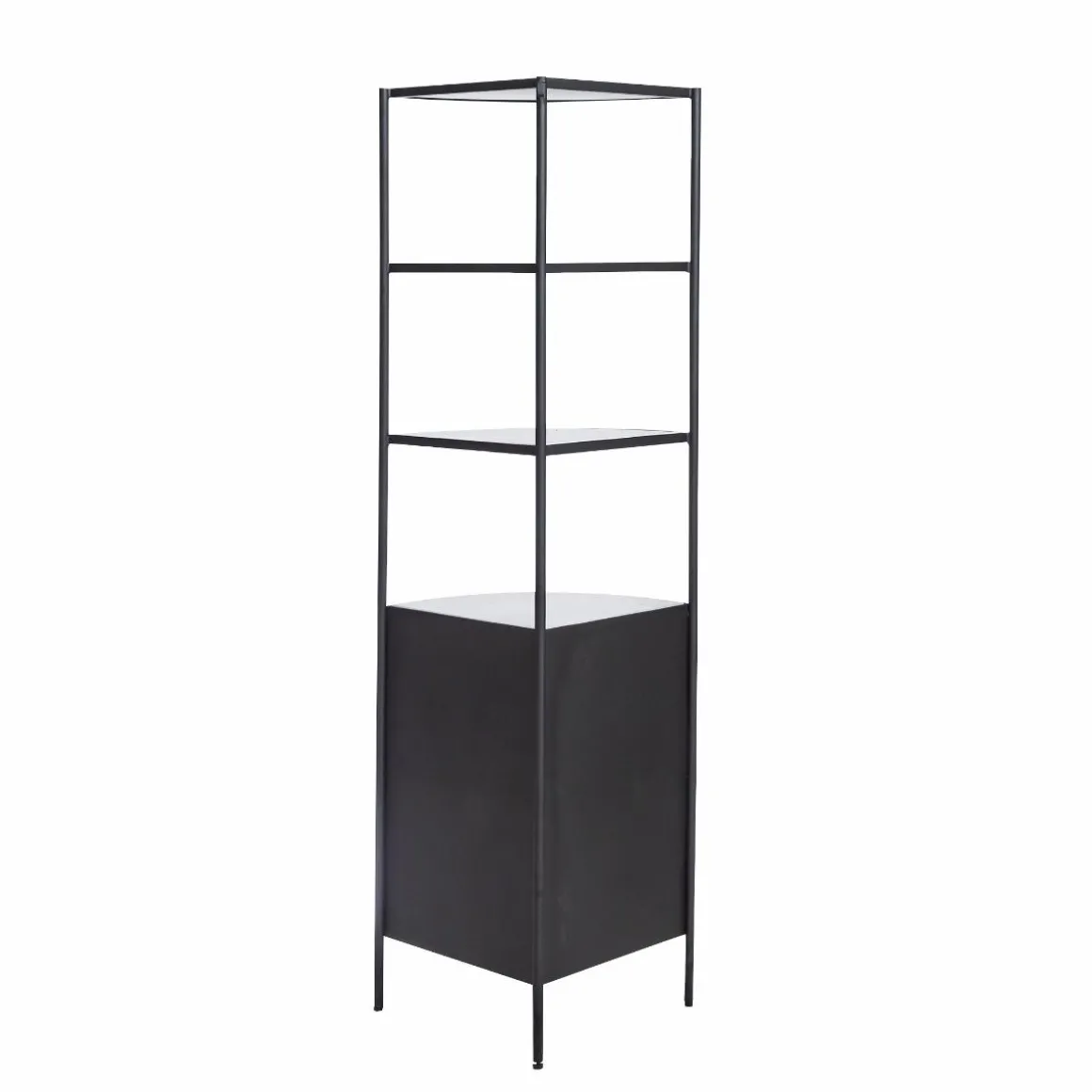 Etagère d'angle en métal et marbre Mona