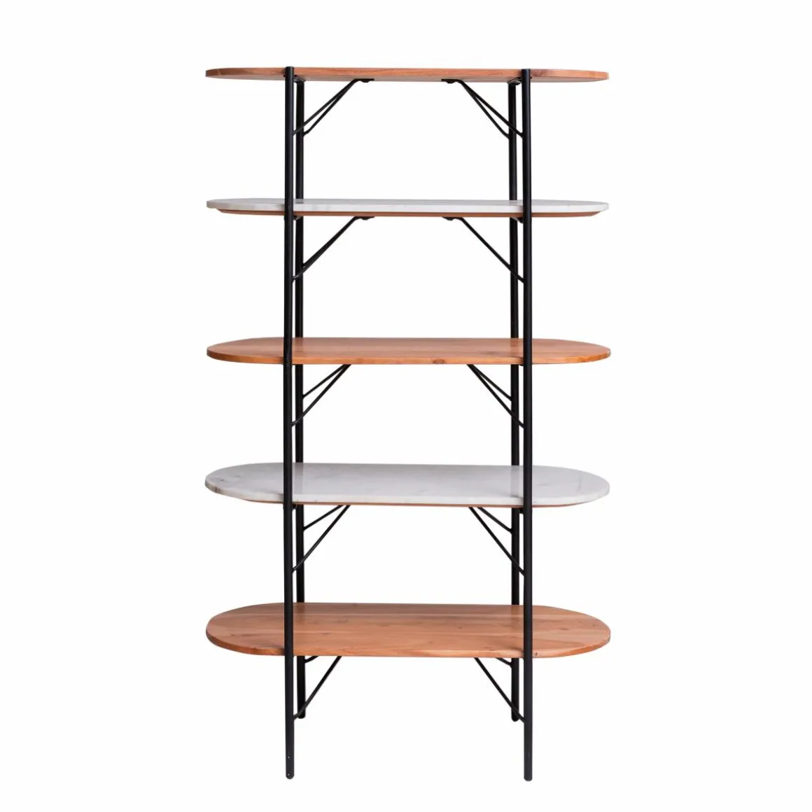 Etagère en bois d'acacia et marbre Scott