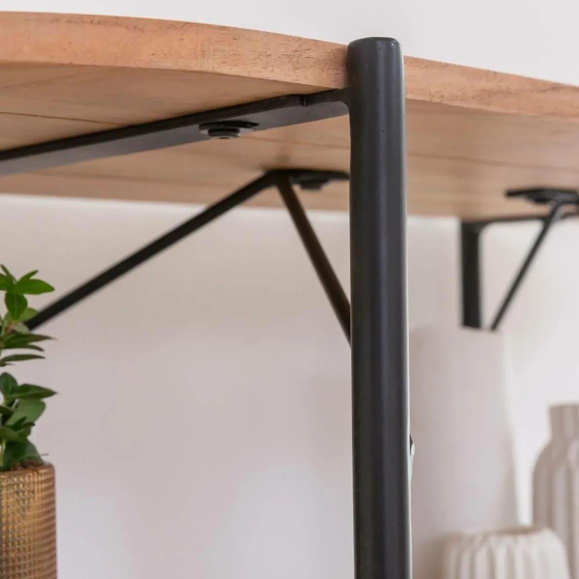 Etagère en bois d'acacia et marbre Scott