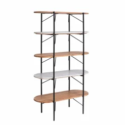 Etagère en bois d'acacia et marbre Scott