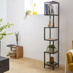 Etagère en bois de manguier et métal Ulysse