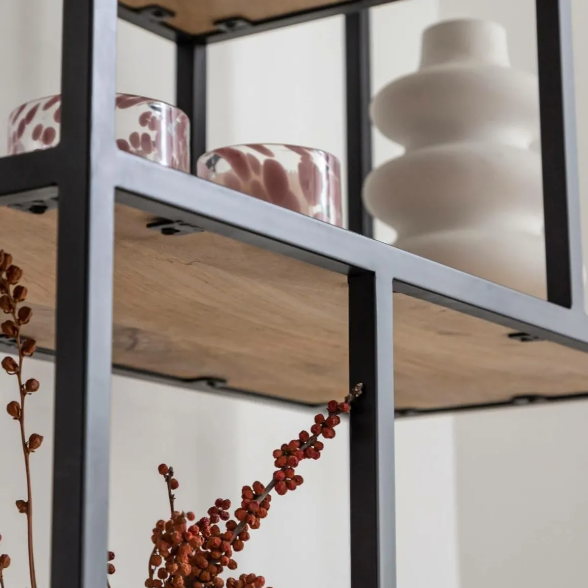 Etagère en bois de manguier et métal Maxence