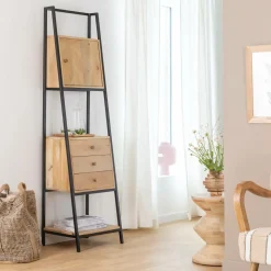 Etagère en bois de manguier et métal Mathieu