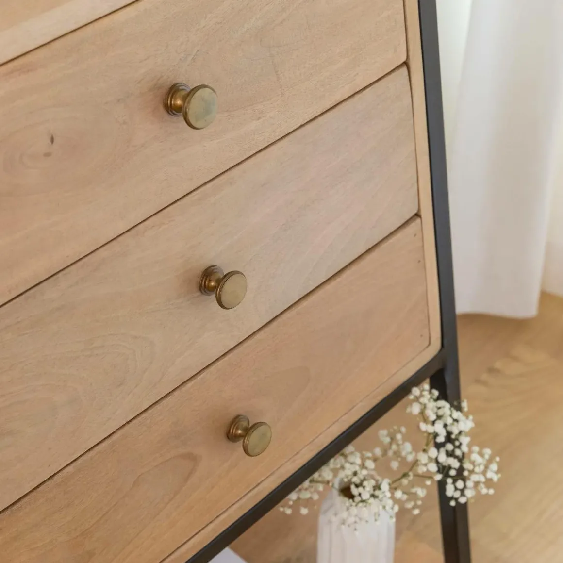 Etagère en bois de manguier et métal Mathieu