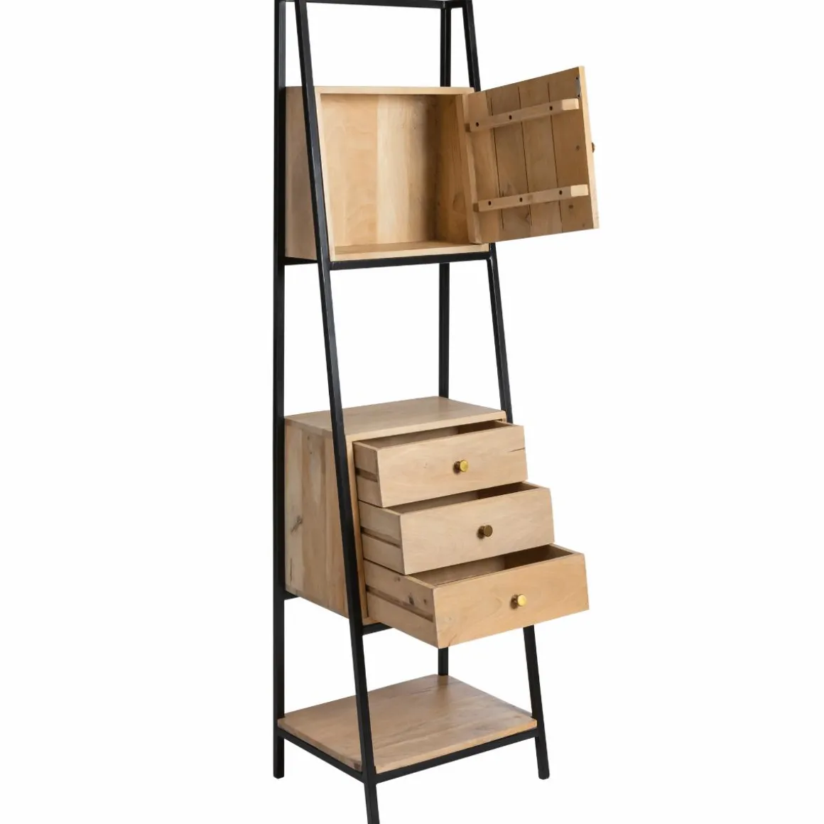 Etagère en bois de manguier et métal Mathieu