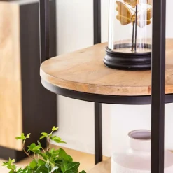 Etagère en bois de manguier et métal Owen