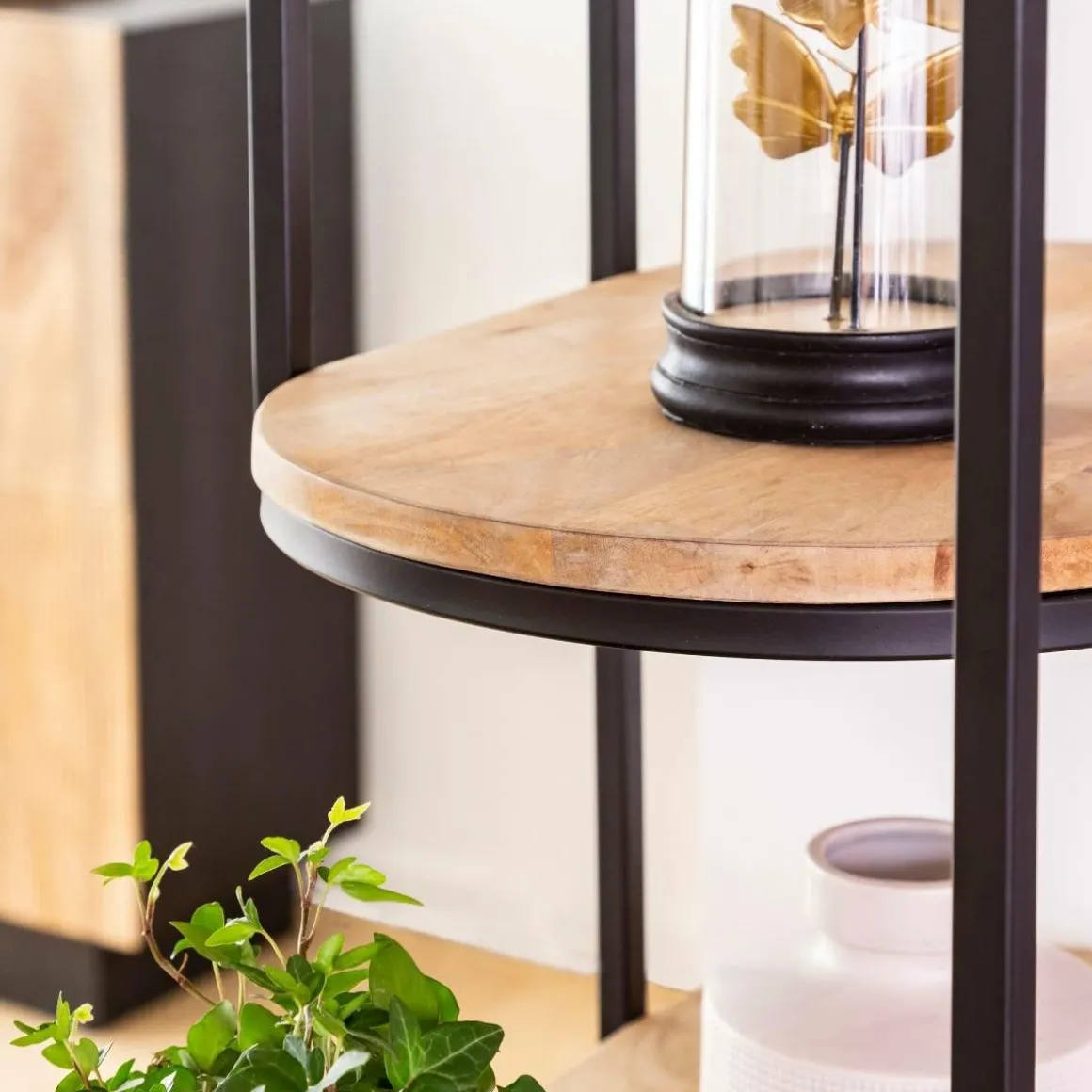 Etagère en bois de manguier et métal Owen