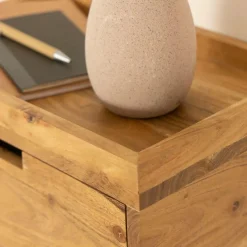 Etagère murale carrée en bois d'acacia Orane