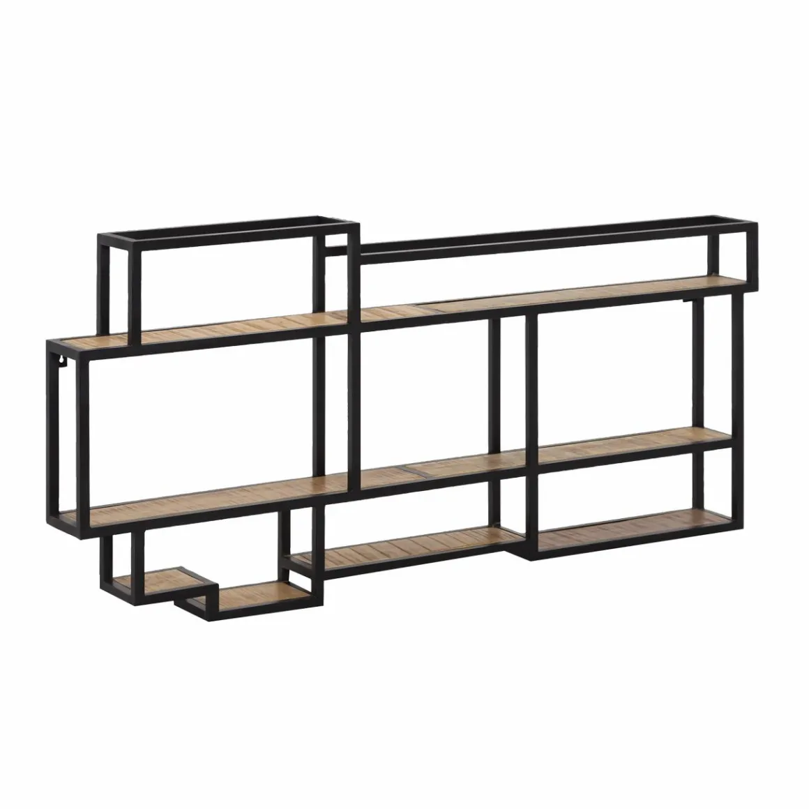 Etagère murale en bois de manguier et métal Jacynthe