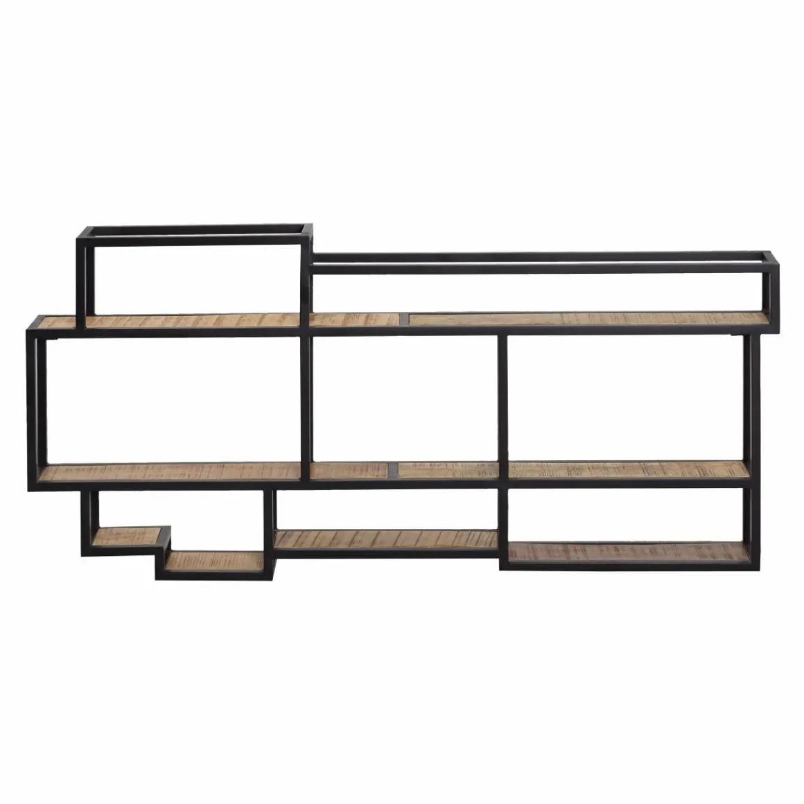 Etagère murale en bois de manguier et métal Jacynthe