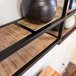 Etagère murale en bois de manguier et métal Jacynthe